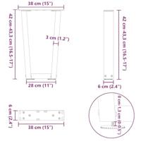 Eettafelpoten 2 st V-vormig 38x(42-43,3) cm staal naturel - thumbnail