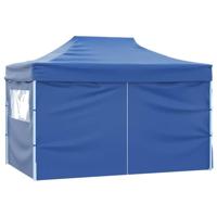 VidaXL Partytent met 4 zijwanden inklapbaar 3x4 m staal blauw - thumbnail