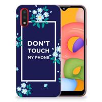 Samsung Galaxy A01 Silicone-hoesje Flowers Blue DTMP - thumbnail