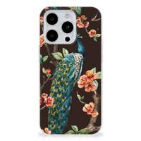 iPhone 15 Pro Max | TPU Hoesje | Pauw met Bloemen - thumbnail