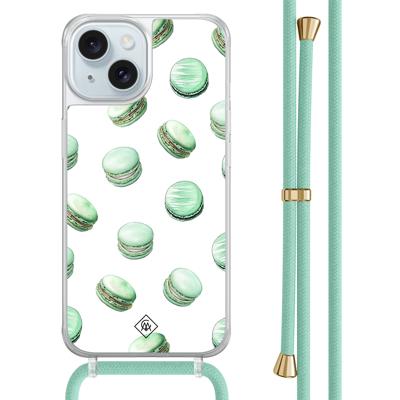 iPhone 15 hoesje met mint koord - Macarons