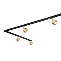 QAZQA Modern 1-fase railsysteem 5-lichts zwart met goud - Gissi - thumbnail