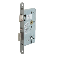 Nemef 699 Paniekdeurslot | zelfvergrendelend | DM60mm | PC72mm | krukgat 8mm | voorplaat RVS 24x235mm afgerond | zamac vernikkelde dag- en nachtschoot - thumbnail