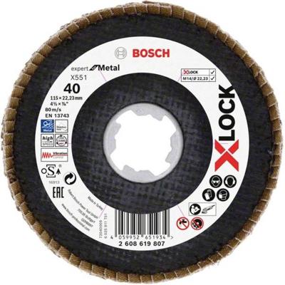 Bosch Accessoires Lamellenschijf X551 115mm G40 Fiber schuin X-LOCK - 2608619807 Bosch Accessoires Lamellenschijf X551 115mm G40 Fiber schuin X-LOCK - 2608619807