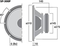 Monacor SP-300P 12 inch 31 cm Woofer 100 W 8 Ω - thumbnail