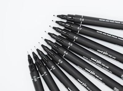 Fineliner Uni-ball Pin Calligraphie set à 5 stuks assorti