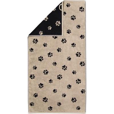 Cawö Cawo We love Dogs gemustert 6247 Badlaken 80x150 schwarz/beige