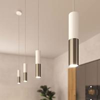 Dubbele metalen spotlamp E14 mat wit & geborsteld titanium | Creative-Cables | Lamp kopen | Spotjes in plafond | Inbouwspots | Spotjes woonkamer | Led - thumbnail