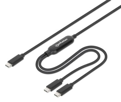 Manhattan Dual USB-C Ladekabel 100 W schwarz - Kabel - Digital/Daten (355810)