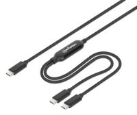 Manhattan Dual USB-C Ladekabel 100 W schwarz - Kabel - Digital/Daten (355810) - thumbnail