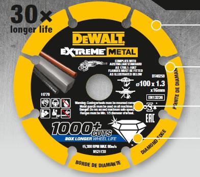DeWALT DT40252 Extreme Metal Doorslijpschijf 125mm DeWALT DT40252 Extreme Metal Doorslijpschijf 125mm