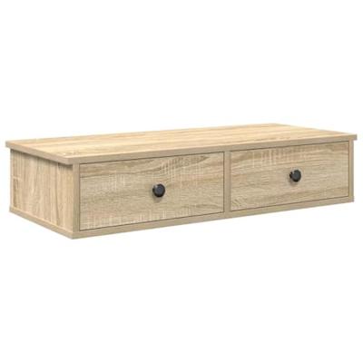 Wandschap met lades 80x31x17 cm bewerkt hout sonoma eikenkleur Wandschap met lades 80x31x17 cm bewerkt hout sonoma eikenkleur
