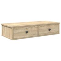 Wandschap met lades 80x31x17 cm bewerkt hout sonoma eikenkleur - thumbnail