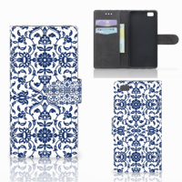 Huawei Ascend P8 Lite Hoesje Flower Blue - thumbnail