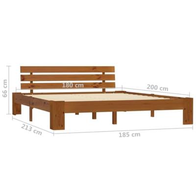 Bedframe massief grenenhout honingbruin 180x200 cm