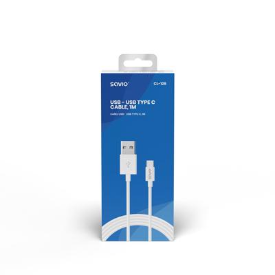 USB-kabel - USB type C 5A 1m CL-126 Wit