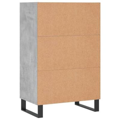 Hoge kast 57x35x90 cm bewerkt hout betongrijs