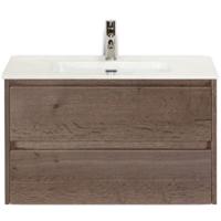 Dante Badmeubelset 80 cm - Tabacco - Keramische Wastafel Wit Cover - thumbnail