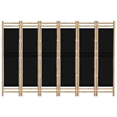 Kamerscherm 6-panelen inklapbaar 240 cm bamboe en canvas Kamerscherm 6-panelen inklapbaar 240 cm bamboe en canvas