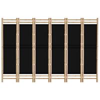 Kamerscherm 6-panelen inklapbaar 240 cm bamboe en canvas - thumbnail