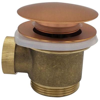 Wiesbaden Caral Clickwaste Afvoerplug - Vrijstaand Bad - 1 1/2" - Geborsteld Koper