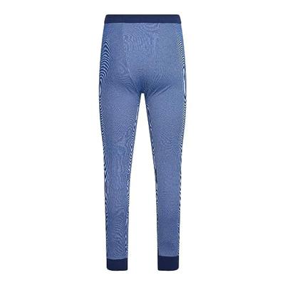Pantalon, blauwe streep, M2000 - Stevige lange heren onderbroek