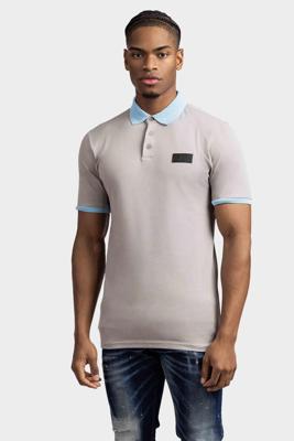 AB Lifestyle Regular Polo Heren Grijs/Lichtblauw - Maat M - Kleur: LichtblauwGrijs | Soccerfanshop
