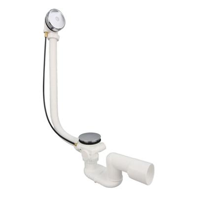 Verlengde badafvoer Xenz Pure | Overloop combinatie | Draaiknop | Rond | Chroom
