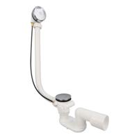 Verlengde badafvoer Xenz Pure | Overloop combinatie | Draaiknop | Rond | Chroom - thumbnail