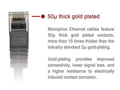Monoprice Cat6 Ethernet-patchkabel, netwerk-internetkabel, RJ45, geëxtrudeerd, 550 MHz, UTP, zuiver blank koperdraad, 24 AWG, 22,9 m, groen