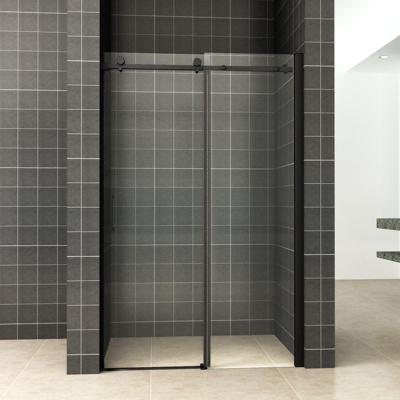 Wiesbaden schuifbare nisdeur 2-d. mat-zwart 1200x2000 chr.8mm NANO