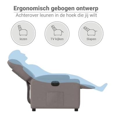 Fauteuil verstelbaar elektrisch stof taupe