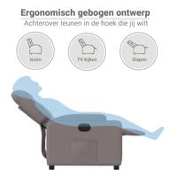 Fauteuil verstelbaar elektrisch stof taupe - thumbnail