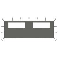 VidaXL Prieelzijwand met ramen 6x2 m antracietkleurig - thumbnail