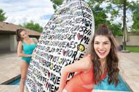 Bestway Rond Luchtbed Zomerteksten - 188 x 188 x 25 cm - thumbnail