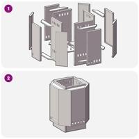 Vuurkorf Zwart 48 x 48 x 51 cm Koudgewalst staal - thumbnail