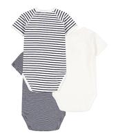 Set van 3 rompertjes PETIT BATEAU marineblauw - thumbnail
