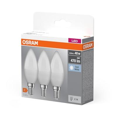 OSRAM HOMELIGHTING 4058075429680 LED-lamp Energielabel F (A - G) E14 Kaars 4.9 W = 40 W Neutraalwit (Ø x l) 37 mm x 100 mm 3 stuk(s) OSRAM HOMELIGHTING 4058075429680 LED-lamp Energielabel F (A - G) E14 Kaars 4.9 W = 40 W Neutraalwit (Ø x l) 37 mm x 100 mm 3 stuk(s)