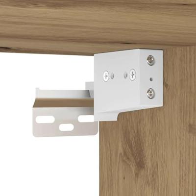 Wandkast 102x30x29 cm bewerkt hout artisanaal eikenkleurig Wandkast 102x30x29 cm bewerkt hout artisanaal eikenkleurig