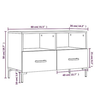 Tv-meubel 80x36x50 cm bewerkt hout zwart