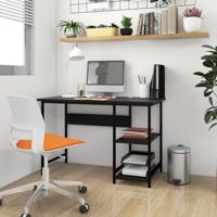 VidaXL Computerbureau 105x50x72 cm mdf en metaal zwart - thumbnail