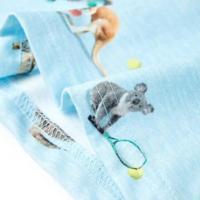 Kindershirt 104 gemleerd lichtblauw - thumbnail