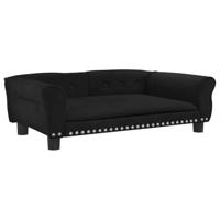 vidaXL Hondenmand 95x55x30 cm fluweel zwart, hondenbank, hondenbed, dierenmand, huisdierenbank, huisdierenmand, dierenbed, huisdierenbed, hondenkussen - thumbnail