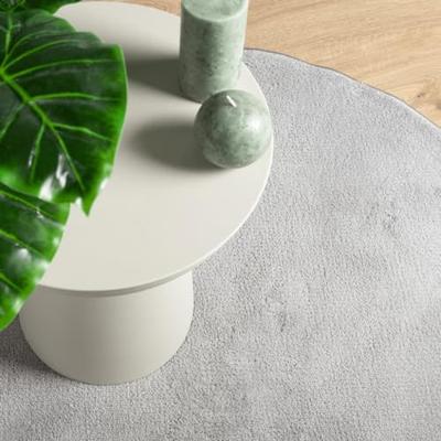 VidaXL Vloerkleed oviedo laagpolig ø 120 cm grijs VidaXL Vloerkleed oviedo laagpolig ø 120 cm grijs