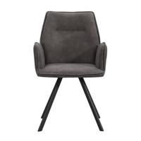 Eetkamerstoel Raffy - stof - antraciet - thumbnail