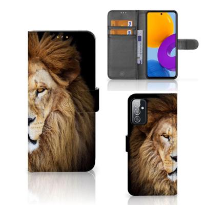 Samsung Galaxy M52 | Telefoonhoesje | Met pasjeshouder | Leeuw