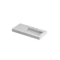 INK Pitch Wastafel Keramische Slab Rechts met Drain en Front en Side Skirts 1 Kraangat - 1000x450x90 mm - Calacatta Mat - thumbnail
