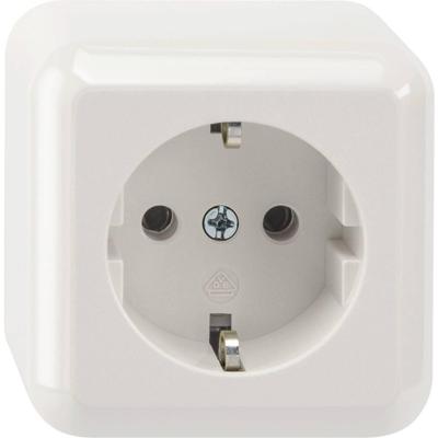 Merten MEG2301-8719 Wandcontactdoos met randaarde Compleet 1-voudig Polar-wit 1 stuk(s)