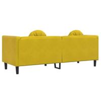 Bank met kussens 3-zits fluweel geel - thumbnail