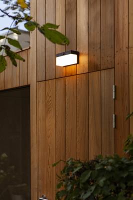Lutec Zwarte wandlampFran solar - 6941502330